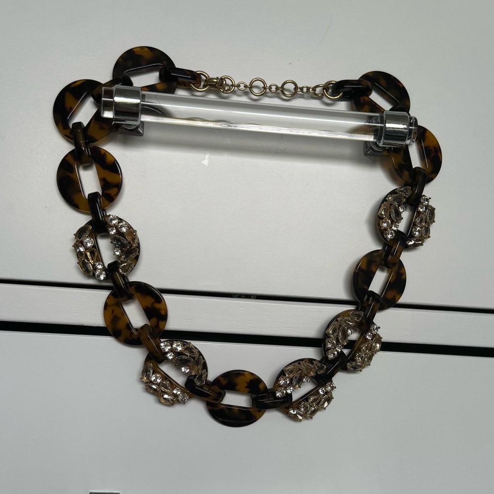 J Crew Elegant Crystal and Bronze Necklace!